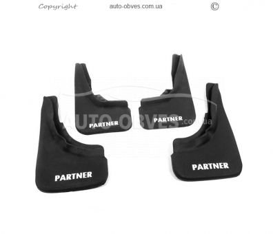 Mud flaps Peugeot Partner, -type: set of 4 pcs, without fasteners фото 1