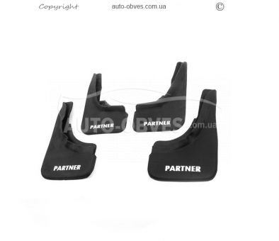 Mud flaps Peugeot Partner, -type: set of 4 pcs, without fasteners фото 0