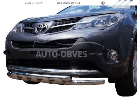 Захист бампера Toyota Rav4 2013-2016 - тип: модельний з пластинами фото 0