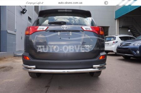 Rear bumper protection Toyota Rav4 2013-2016 - type: pipe with corners фото 2