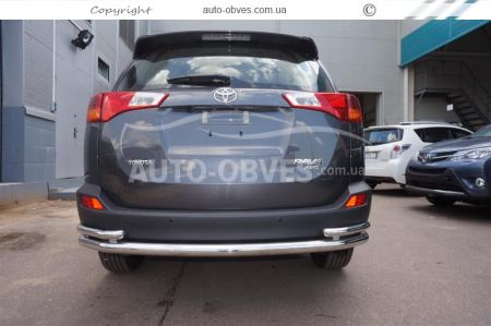 Защита заднего бампера Toyota Rav4 2013-2016 - тип: труба с уголками фото 2