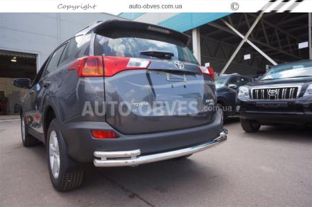 Rear bumper protection Toyota Rav4 2013-2016 - type: pipe with corners фото 3
