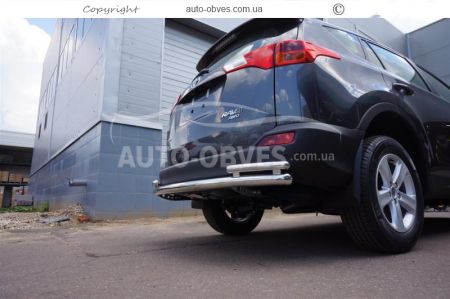 Rear bumper protection Toyota Rav4 2013-2016 - type: pipe with corners фото 1