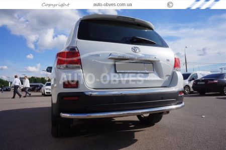 Toyota Highlander rear bumper protection - type: single pipe фото 3