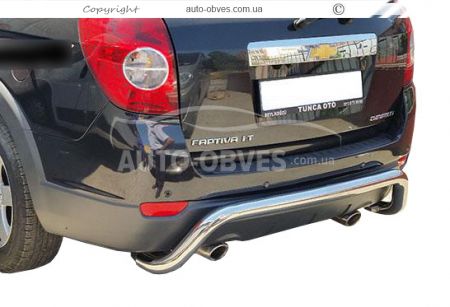Rear bumper protection Chevrolet Captiva 2011-2020 - type: U-shaped фото 0