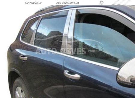 Накладки на стойки дверные Volkswagen Touareg 2010-2017 нержавейка из 6 шт фото 2