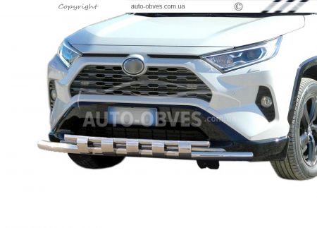 Защита бампера Toyota Rav4 2019-... - тип: модельная с пластинами фото 0