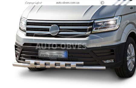 Захист бампера Volkswagen Crafter 2017-... - тип: модельний з пластинами фото 0