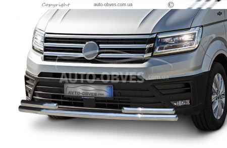 Front roll bar Volkswagen Crafter 2017-... - type: with additional pipes фото 0