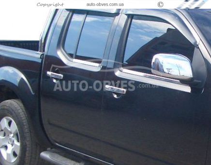 Nissan Navara exterior glass trim stainless steel 4 pcs фото 2