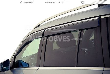 Side window deflectors Mercedes GL class X166 - type: with chrome molding фото 0