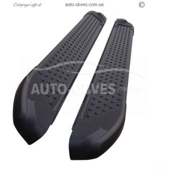 Боковые подножки Toyota Hilux 2020-... - style: BMW, цвет: черный фото 0