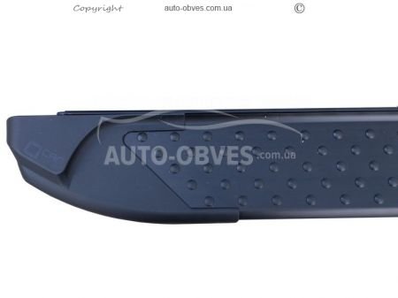 Боковые подножки Mitsubishi L200 2006-2014 - style: BMW, цвет: черный фото 3