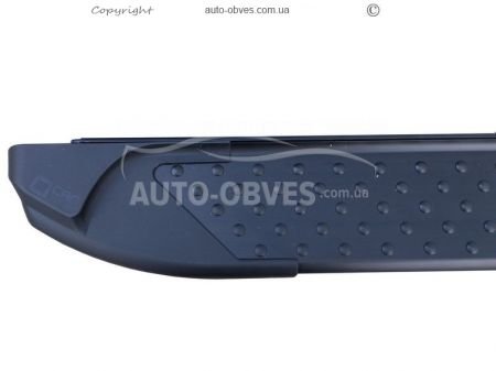 Боковые подножки Toyota Highlander 2021-... - style: BMW, цвет: черный - тип: кроме Гибрид фото 2