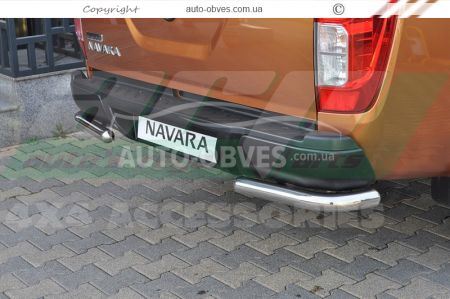 Rear bumper protection Nissan Navara 2016-... - type: single corners фото 1