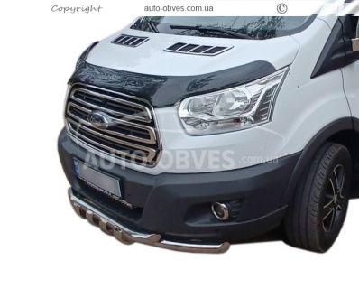 Защита бампера Ford Transit 2014-... - тип: модельная, с пластинами фото 0