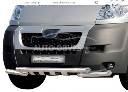 Захист бампера Fiat Ducato 2006-2014 - тип: модельний, з пластинами фото 0