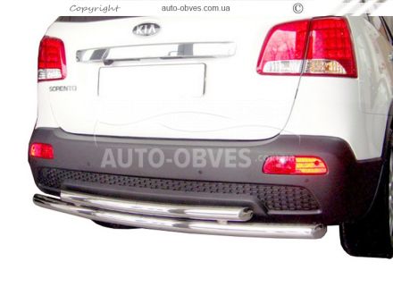 Rear bumper protection Kia Sorento 2010-2012 - type: double фото 0
