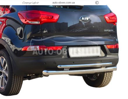 Rear bumper protection Kia Spotage 2010-2015 - type: double фото 0