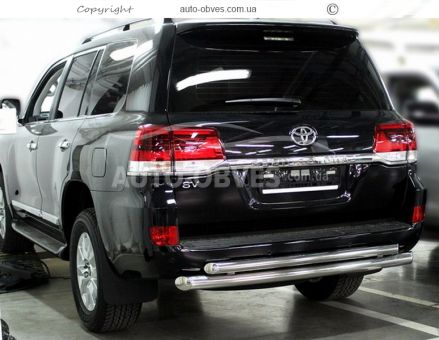 Toyota Land Cruiser 200 rear bumper protection - type: double фото 2