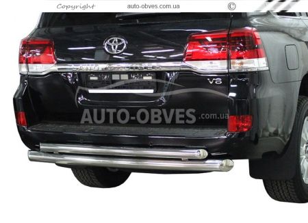 Защита заднего бампера Toyota Land Cruiser 200 - тип: двойная фото 0