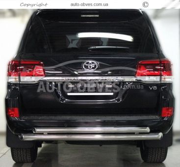 Toyota Land Cruiser 200 rear bumper protection - type: double фото 1