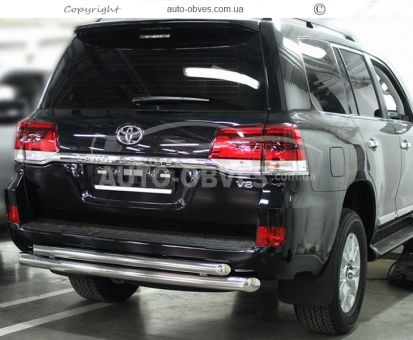 Toyota Land Cruiser 200 rear bumper protection - type: double фото 3