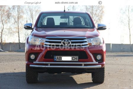 Захист переднього бампера Toyota Hilux 2015-2020 - тип: подвійна труба фото 1