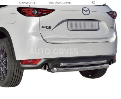 Защита заднего бампера Mazda CX5 2017-... - тип: двойная фото 0