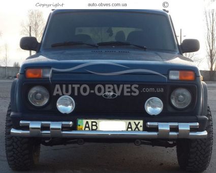 Bumper protection Lada Niva - type: model with plates фото 4