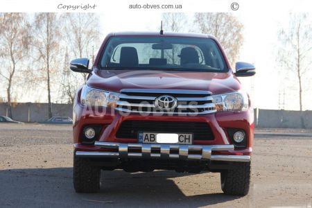 Защита бампера Toyota Hilux 2015-2020 - тип: модельная с пластинами фото 2