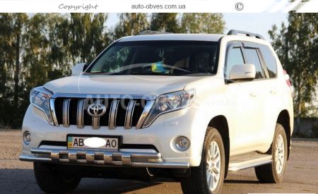 Bumper protection Toyota Prado 150 2014-2018 - type: model with plates фото 1