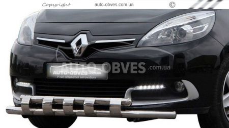 Bumper protection Renault Scenic III 2009-2015 - type: model with plates фото 0