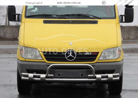 Захист переднього бампера Mercedes Sprinter 2000-2006 - тип: з обведенням номера фото 1