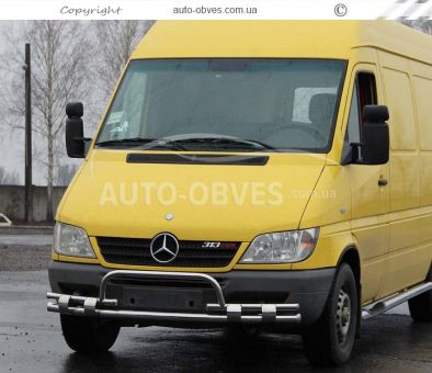Захист переднього бампера Mercedes Sprinter 2000-2006 - тип: з обведенням номера фото 2