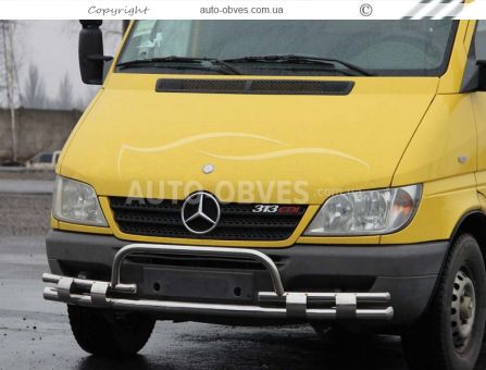 Захист переднього бампера Mercedes Sprinter 2000-2006 - тип: з обведенням номера фото 3