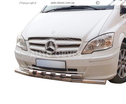 Bumper protection Mercedes Vito II, Viano II 2010-2014 - type: model with plates фото 0