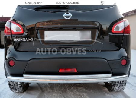 Nissan Qashqai rear bumper protection - type: double фото 1