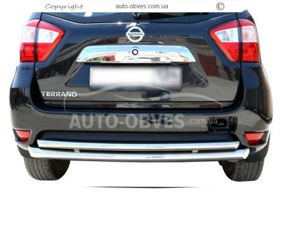 Rear bumper protection Nissan Terrano 2014-2018 - type: double фото 1