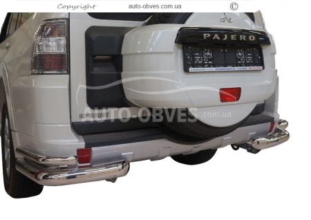 Mitsubishi Pajero Wagon IV rear bumper protection - type: double corners фото 0