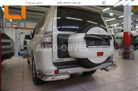 Mitsubishi Pajero Wagon IV rear bumper protection - type: double corners фото 2