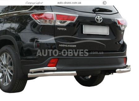 Rear bumper protection Toyota Highlander 2017-2020 - type: double corners фото 0