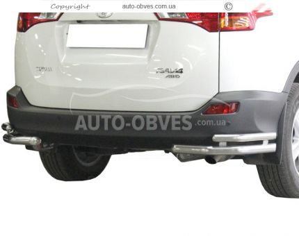 Защита заднего бампера Toyota Rav4 - тип: двойные углы фото 0