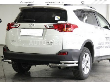 Toyota Rav4 rear bumper protection - type: double corners фото 1