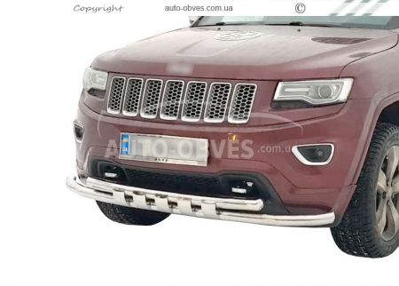 Jeep Grand Cherokee bumper protection - type: model with plates фото 0