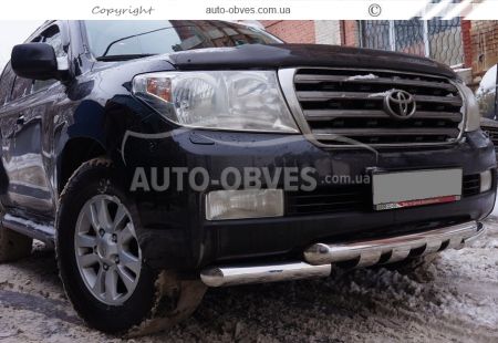 Bumper protection Toyota Land Cruiser 200 2007-2016 - type: model with plates фото 4