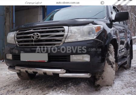 Bumper protection Toyota Land Cruiser 200 2007-2016 - type: model with plates фото 3