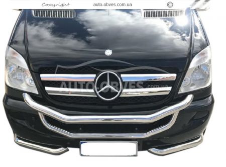 Защита переднего бампера Mercedes Sprinter 2006-2013, 2013-2018 фото 0