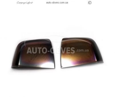Накладки на зеркала Fiat Doblo 2010-2022 - тип: черный хром фото 1