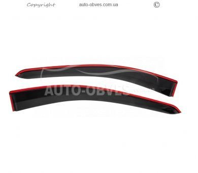 Ветровики Ford Connect 2022-... - тип: 2 шт с черным молдингом фото 1